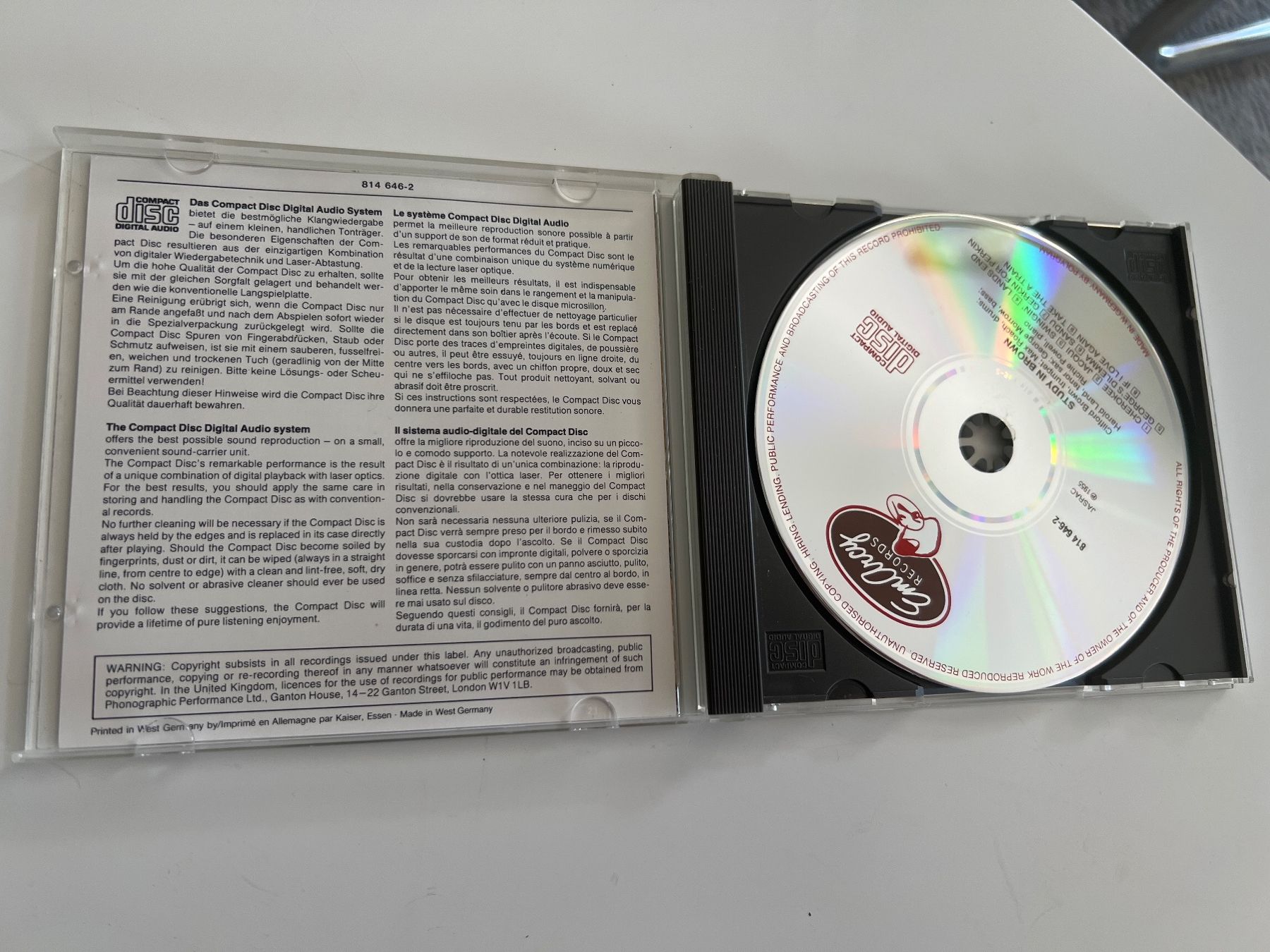 CDs: CD Clifford Brown and Max Roach « Study in Brown » – D'occasion à Bouveret par Feelgoodtrading 2