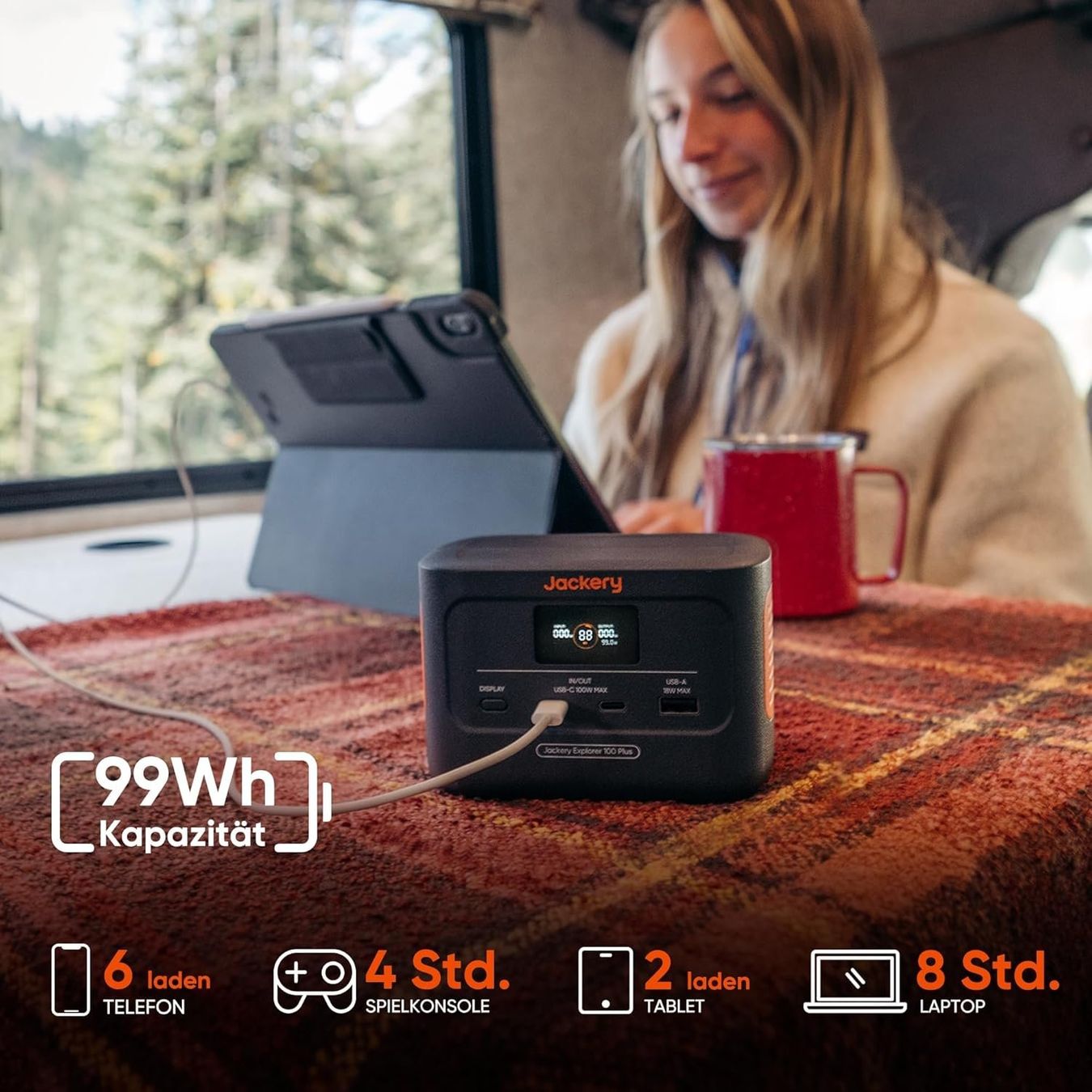 Dispositivi a energia solare: Jackery Explorer 100 Plus Tragbare Powerstation 99Wh LiFePO4 – Nuovo e nell'imballaggio originale da Hundwil venduto da pak_7zvn 3