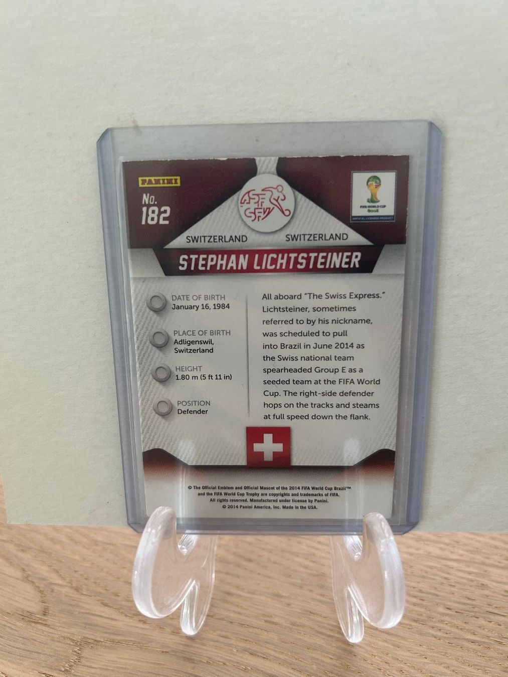 Panini Carte collezionabili: Stephan Lichtsteiner WM 2014 Panini Karte Base – Nuovo (secondo la descrizione) da Au ZH venduto da CardsWithMax 1