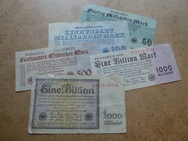 Lot ++ 5 seltene Banknoten aus Deutschland aus dem Jahr 1923
