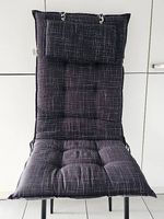 2x Sitzauflage, Hochlehner grau, 2 farbig, Wendeauflagen