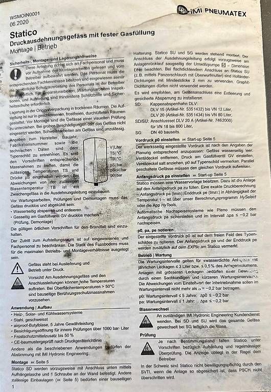 Pneumatex Annaffiatura & Irrigazione: Druckausdehnungsgefäss – Usato da Thun venduto da drageen 2