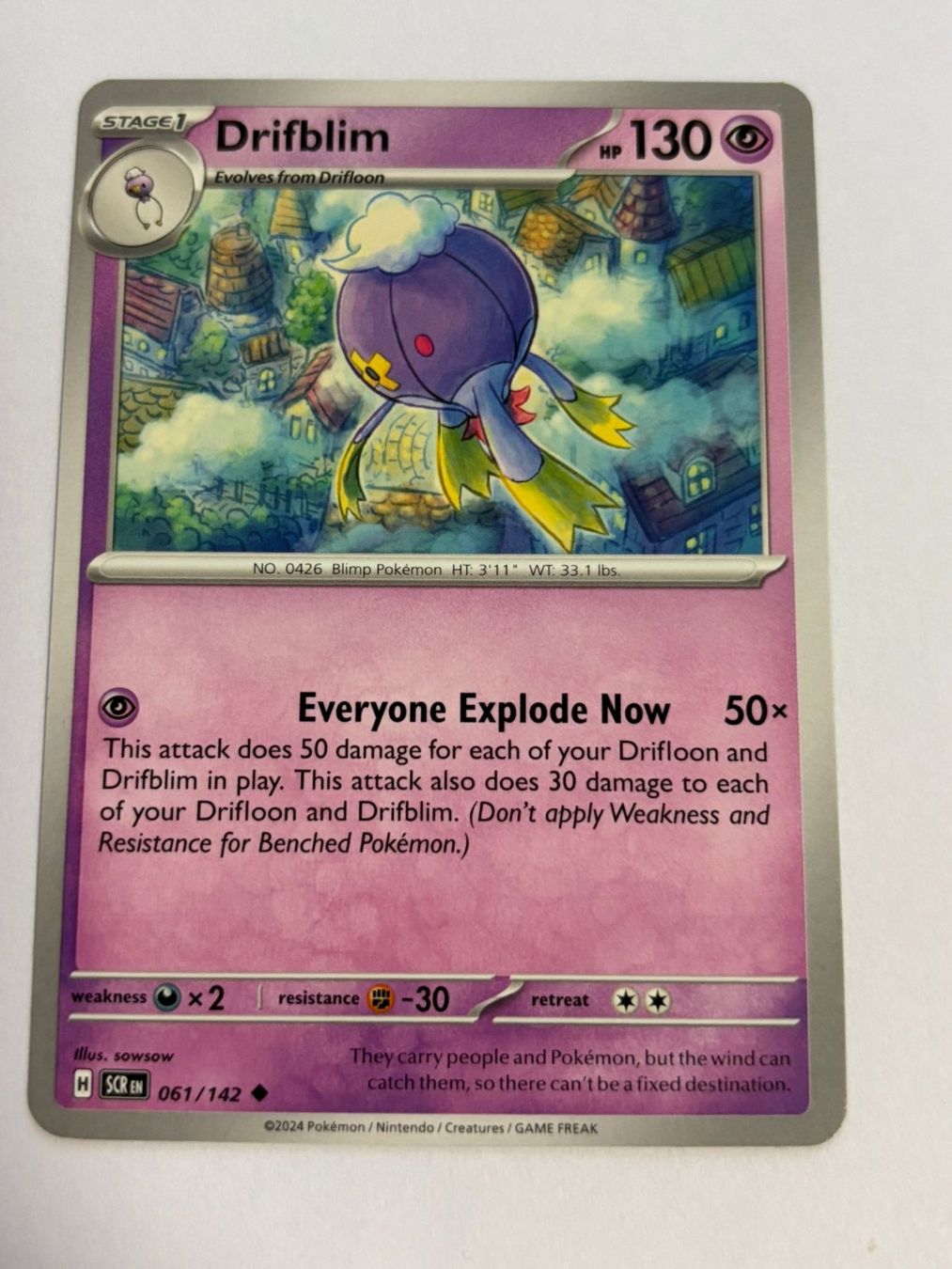Pokémon Carte collezionabili: Pokemon-Karte Drifblim 061/142 – Usato da Herisau venduto da Seyashop1