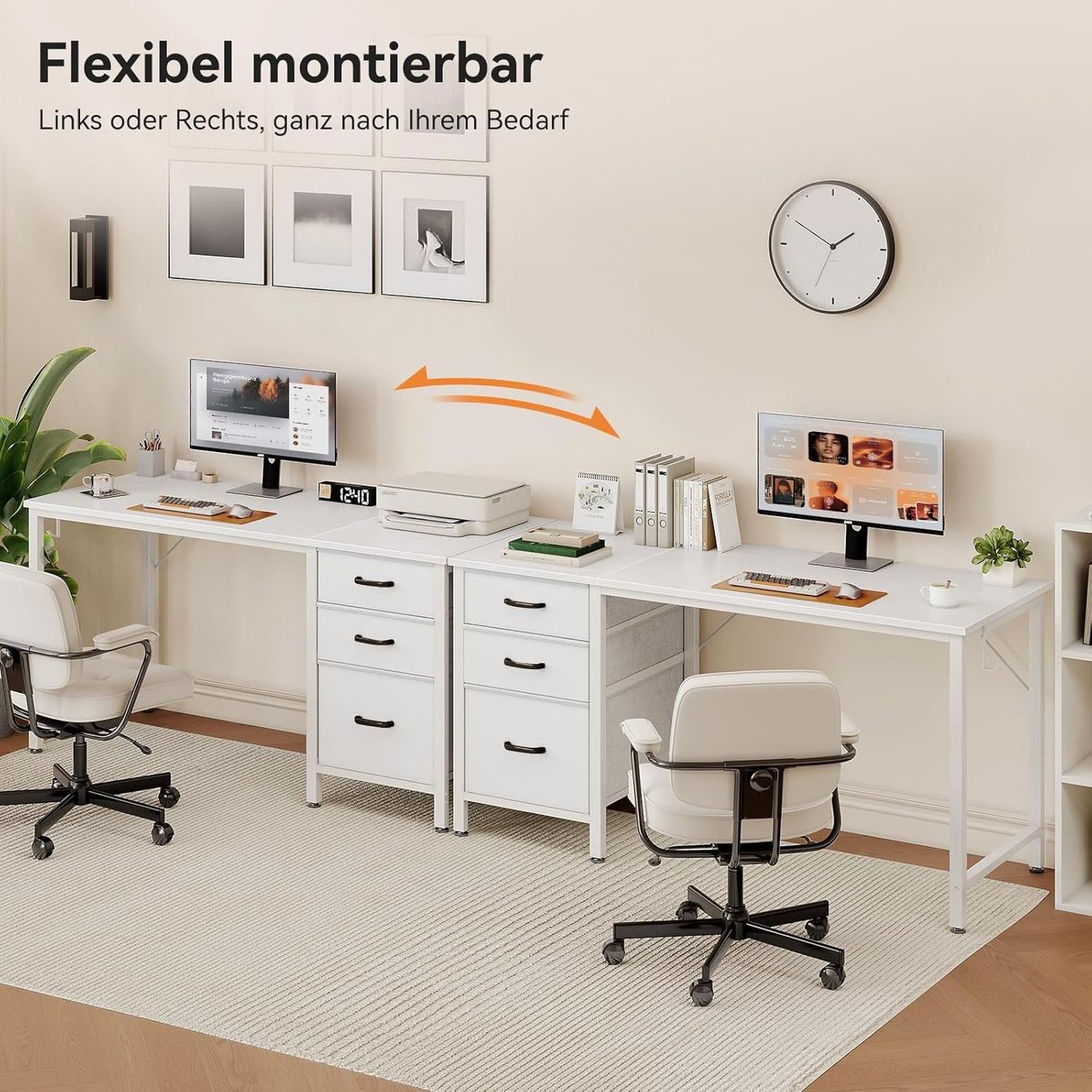 Scrivanie: Schreibtisch mit 3 Schubladen Computertisch 120cm Weiss – Nuovo e nell'imballaggio originale da Schaffhausen venduto da tra_6j5m 3