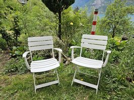 2x Campingstuhl Klappstuhl Gartenstuhl mit Liegekissen