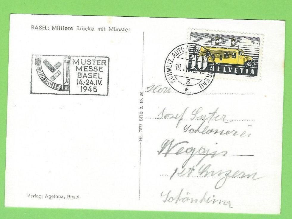 Cartoline postali: Basel, Mittlere Brücke mit Münster – Usato da Zürich venduto da t24_de 1