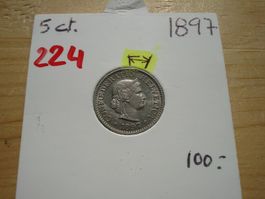 (224)  5 Rappen 1897 VAR