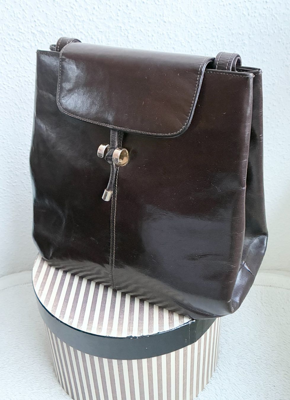 Borse da donna: Braune Vintage Leder Damen Handtasche – Usato da Kloten venduto da Nephty 2
