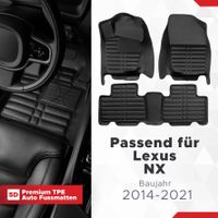 5D Premium Auto Fussmatten für Lexus NX Baujahr 2014-2021