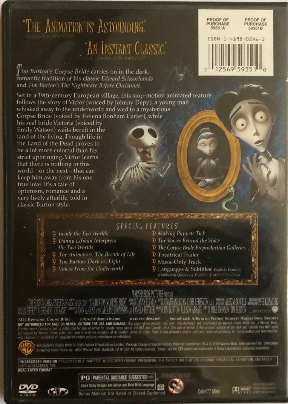 Alle DVDs: TIM BURTONS - CORPSE BRIDE – Gebraucht aus Poliez-Pittet von Newtown-Records 1
