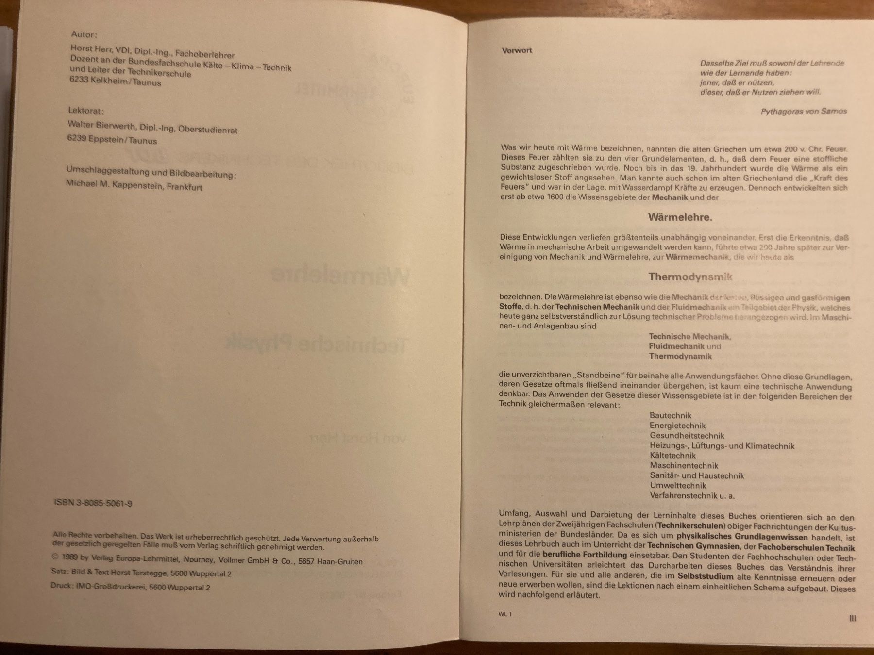 Libri: Fachbuch Wärmelehre Techn Physik Studium berufl Fortbildung – Nuovo (secondo la descrizione) da Thun venduto da HIERoderDA 2