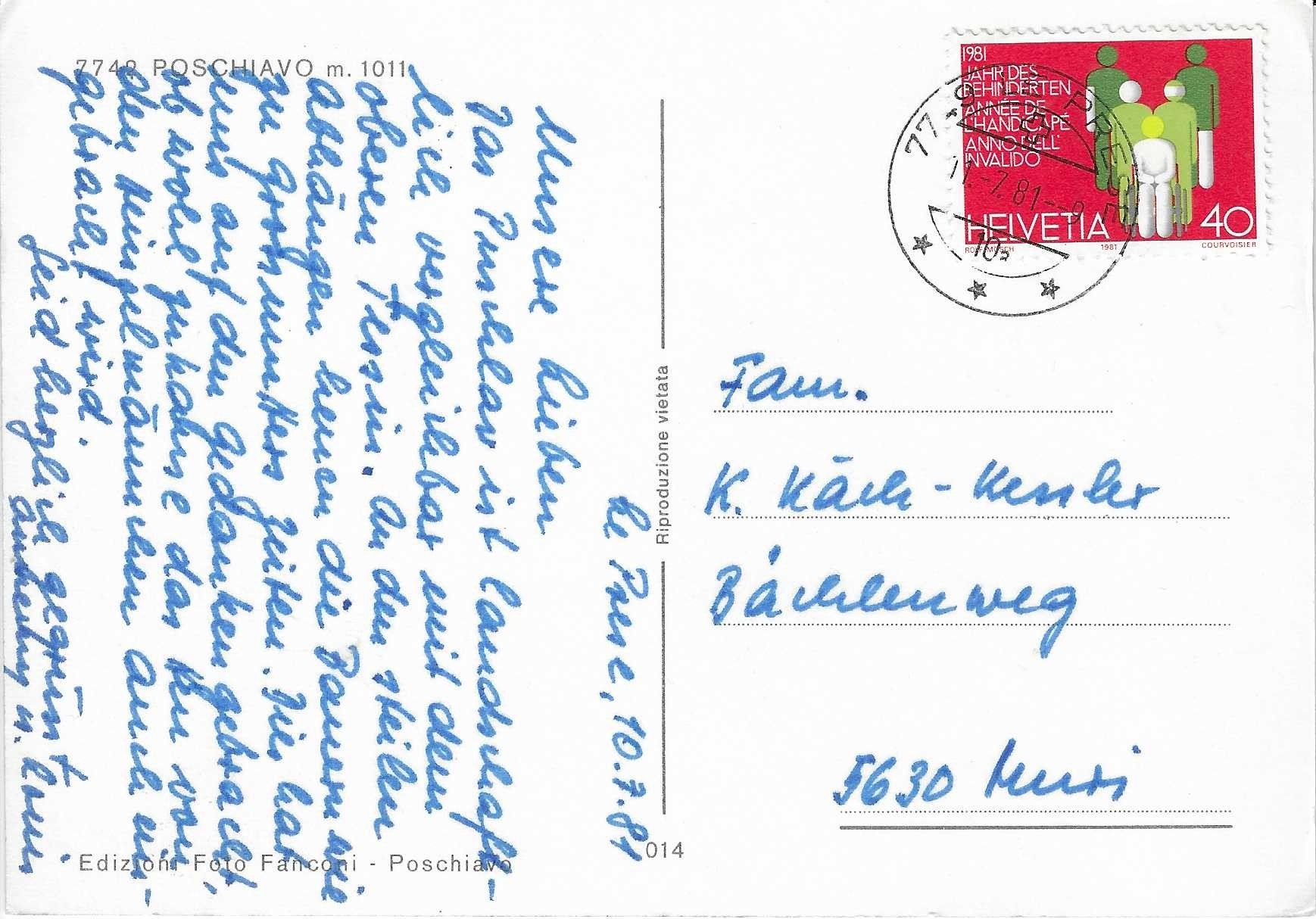 Cartoline postali: Poschiavo GR – Usato da Rothrist venduto da Stranglehold 1
