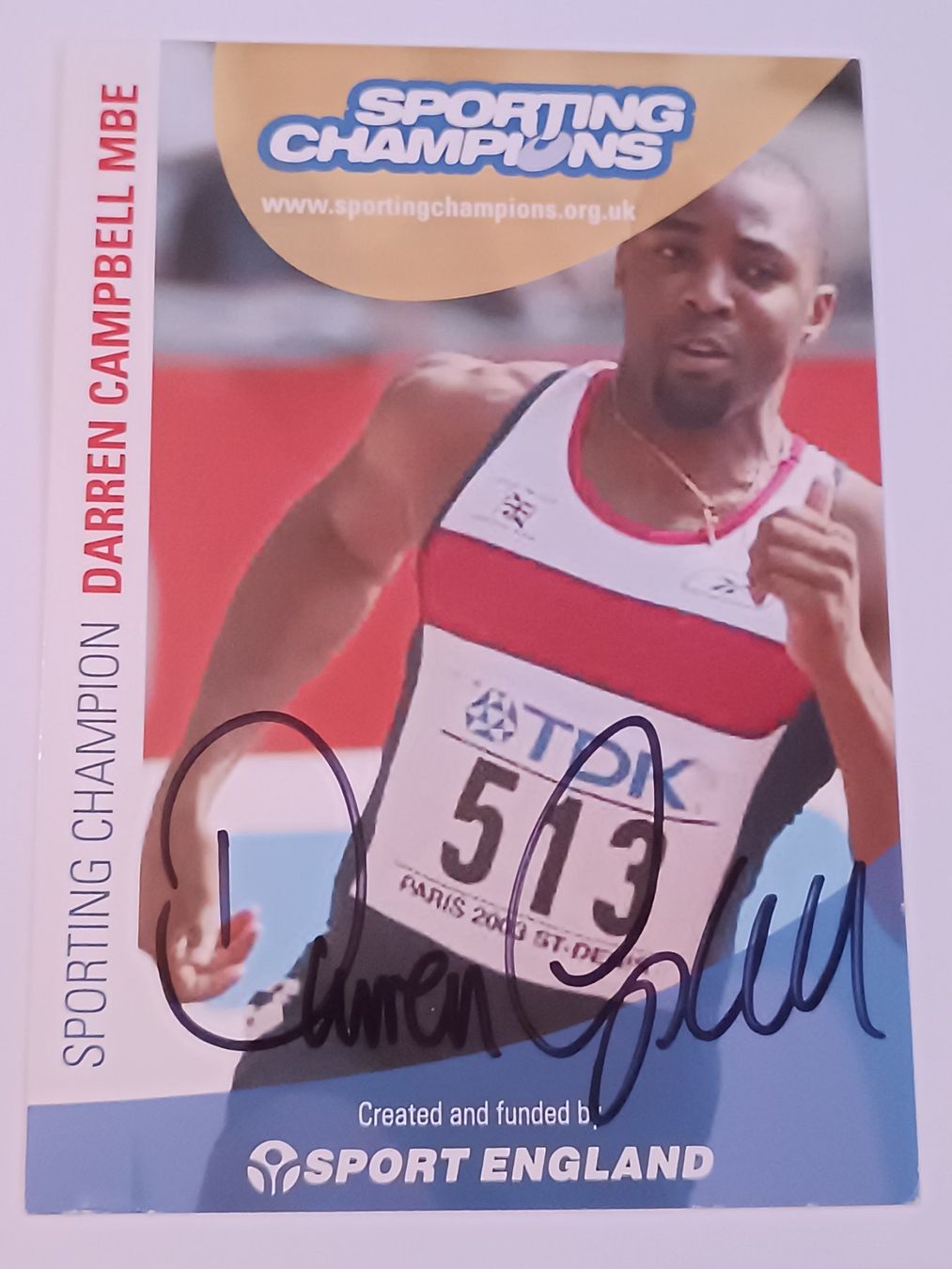 Autographes: Darren Campbell - handsignierte Autogrammkarte – D'occasion à Menziken par Artographs