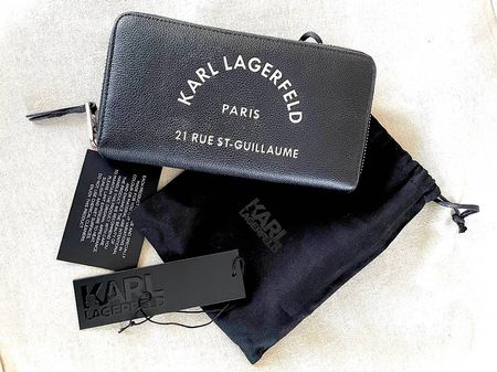 Portefeuille Karl Lagerfeld en cuir noir