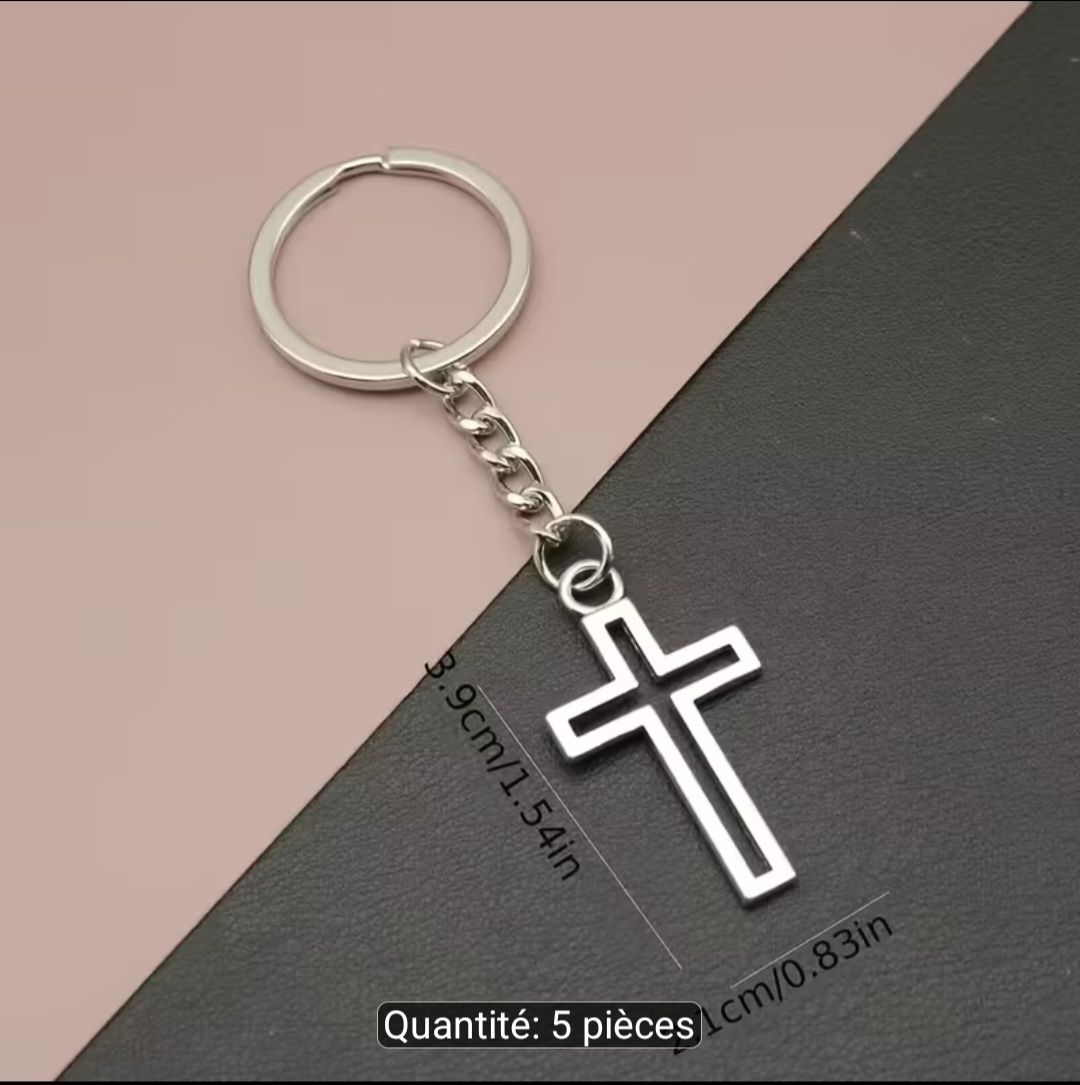 Porte-clés: 1 porte-clés croix argentée, NEUF – Neuf avec emballage d'origine à Puidoux par mic_c2fh 1