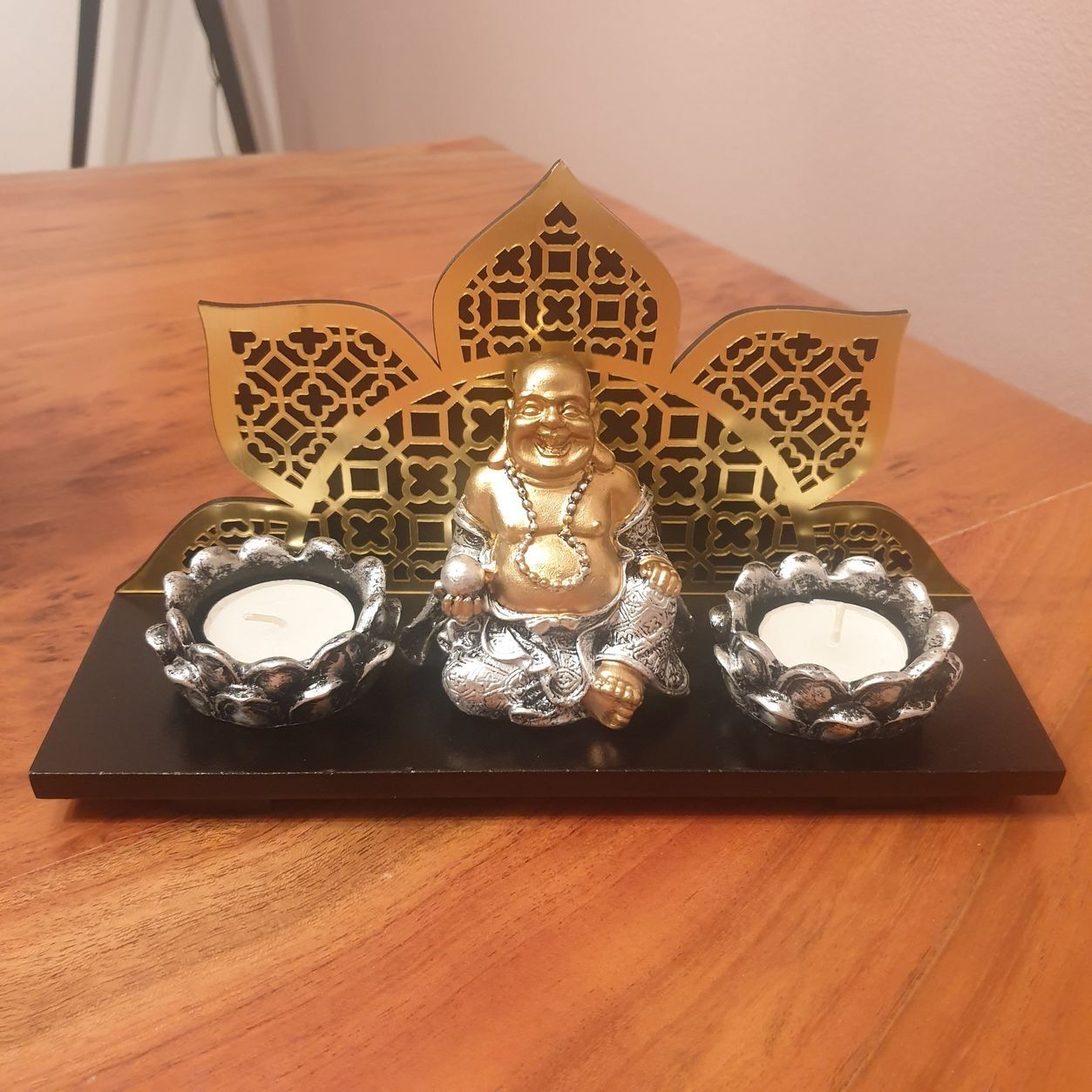 Bougeoirs: Teelichthalter "Happy Buddha", schwarz/messing – Neuf avec emballage d'origine à Neuendorf par DeSiriA