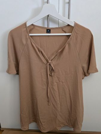 Sommer-Bluse mit Flatterärmeln - L/XL - Hellbraun