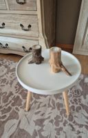 Beistelltisch / 2 Kerzenständer Holz /Glasvase Deko