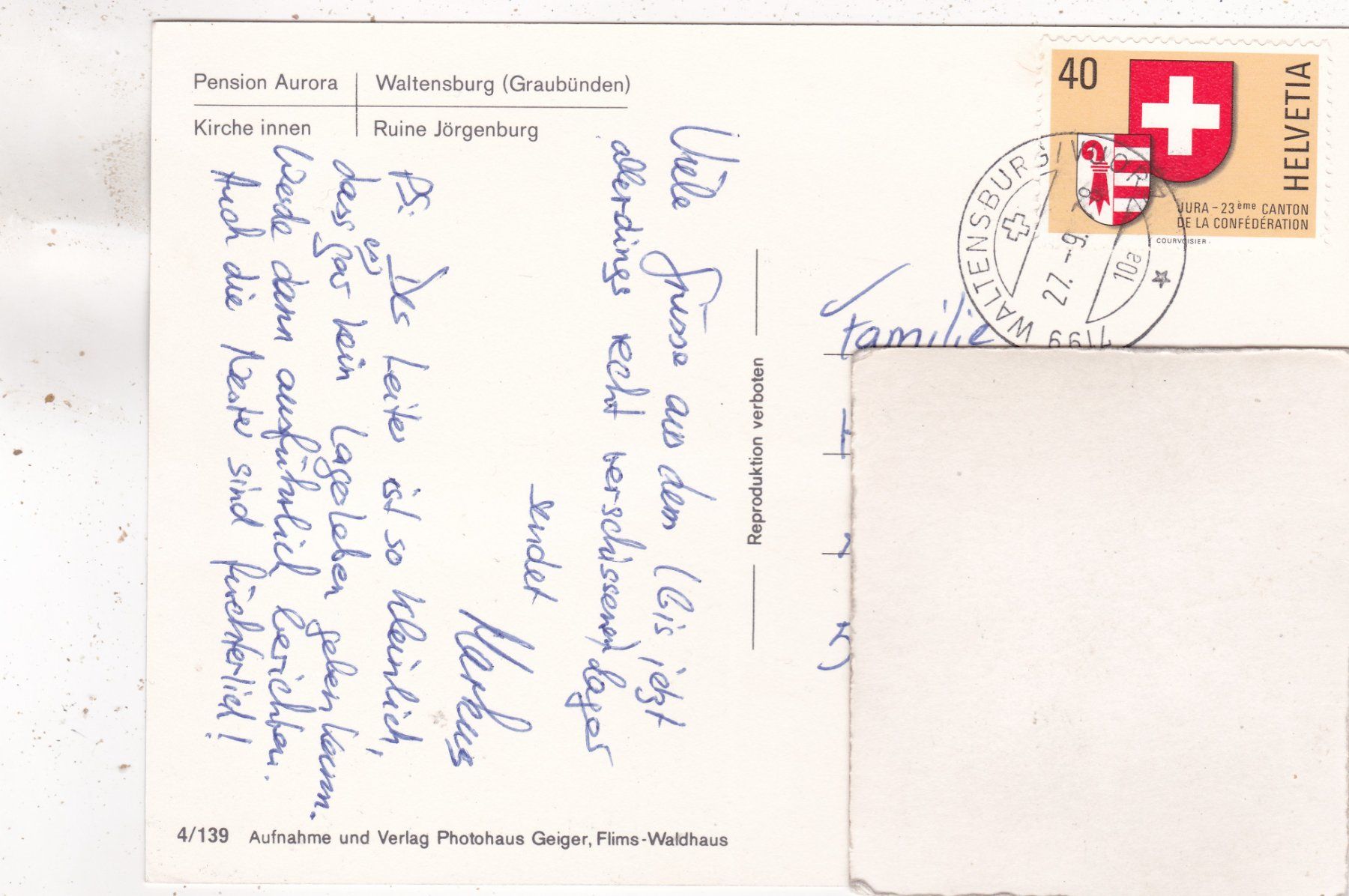 Ansichtskarten: Waltensburg 1978 – Gebraucht aus Herisau von Lisegrat2008 1
