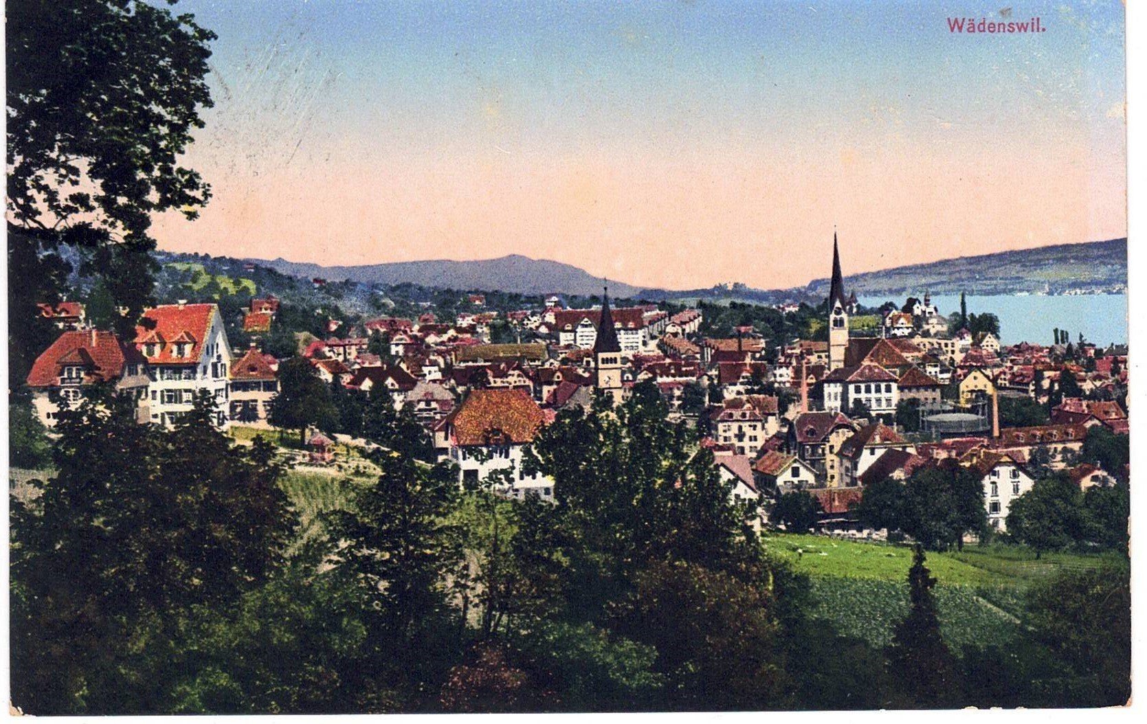 Cartoline postali: 1915 Wädenswil Dorfansicht – Usato da Kreuzlingen venduto da Koi4