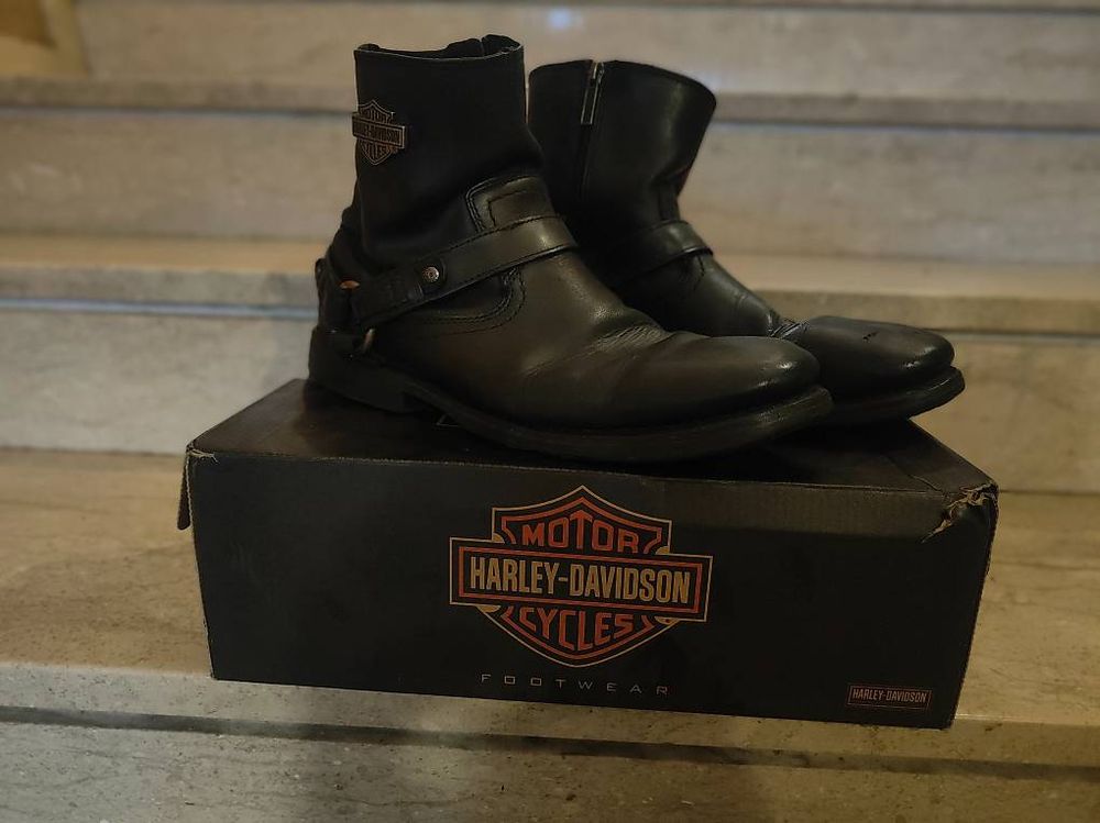 Stivali Harley Davidson in pelle nera - Taglia 45 (Gebraucht) in Losone