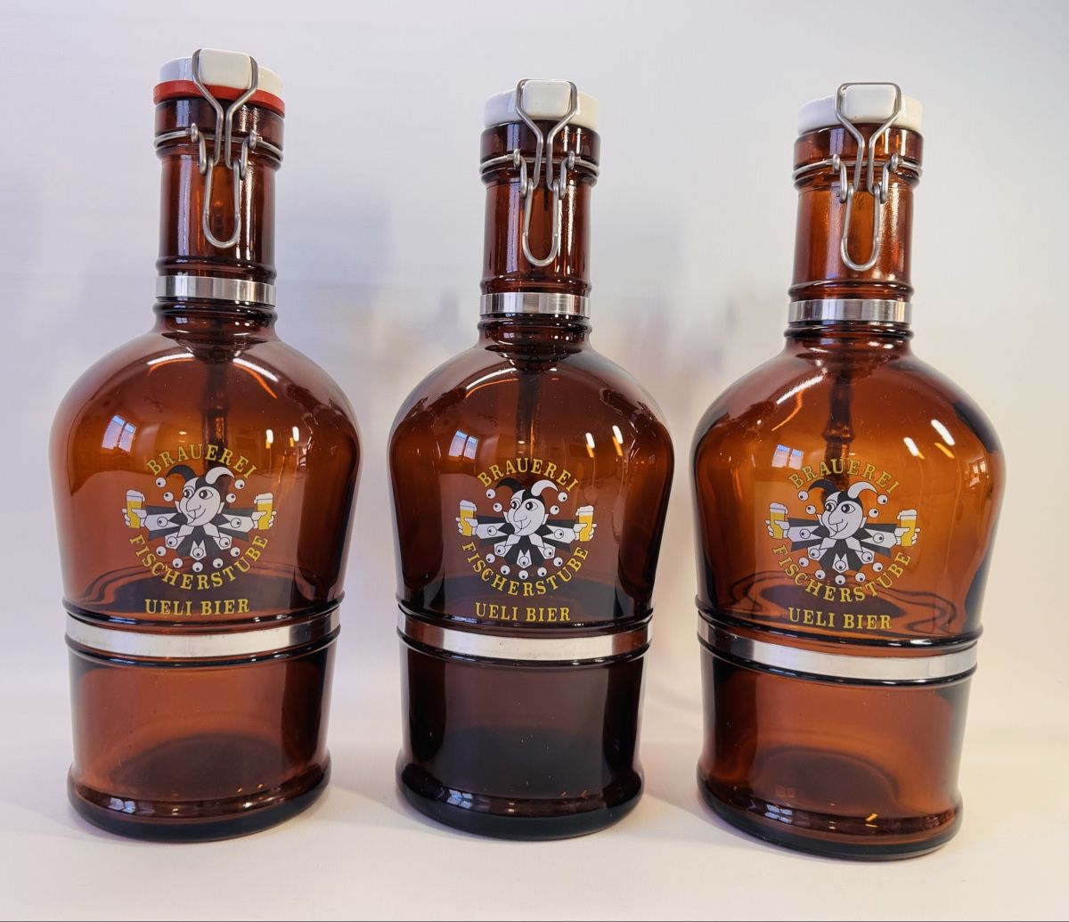 3× Ueli Bier 2L – Metallgriffe (2 Gesichter, 1 Drache) (Gebraucht) in ...