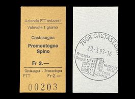 Castasegna Promontogno Spino Postauto Edmondsonsches Billett