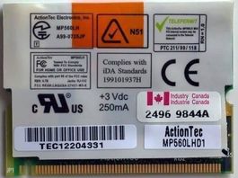 Vint Dell Inspiron 8100 56K Laptop Modem ActionTec MP560LHD1