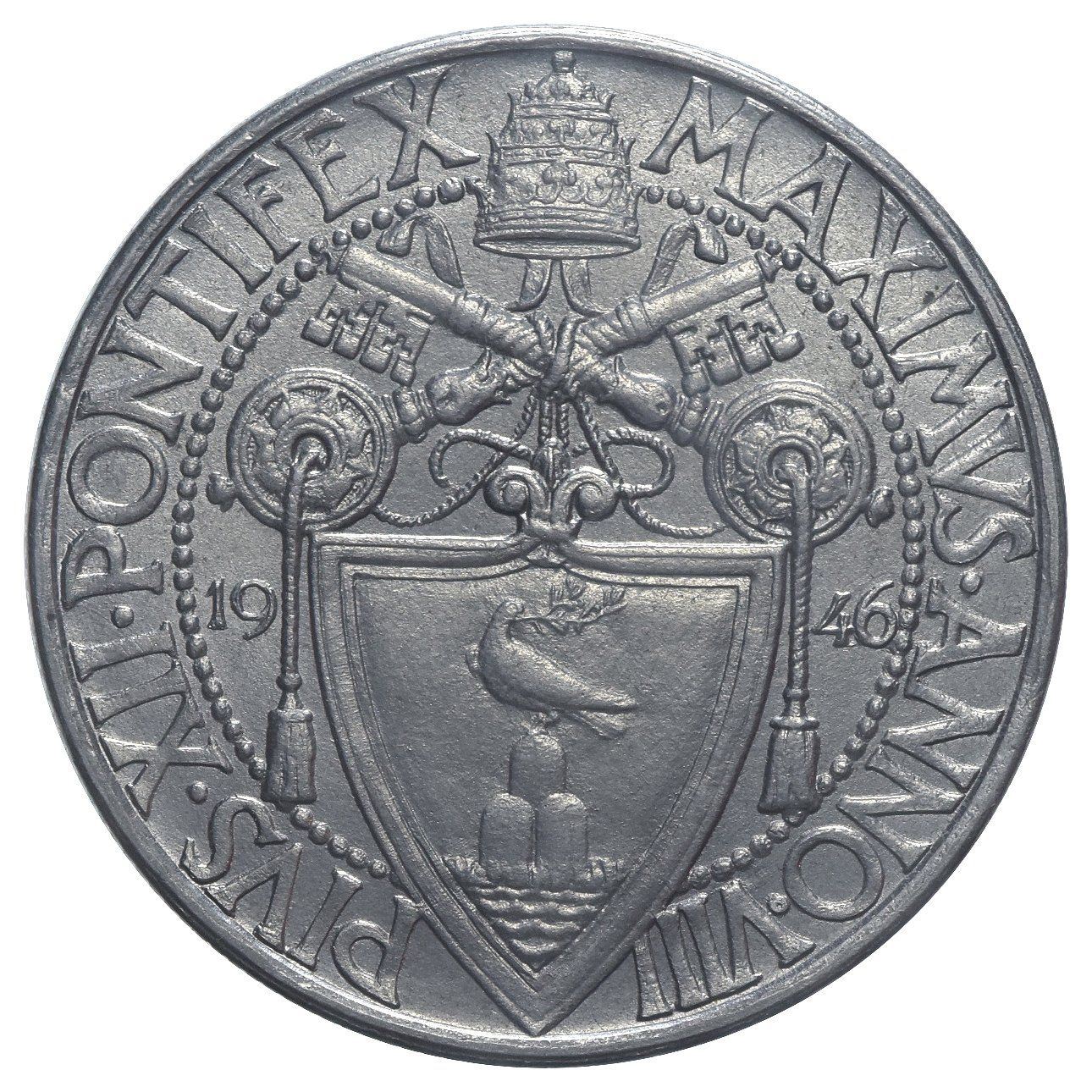 Toutes les monnaies: Vaticano, 2 Lire 1946, Selten! – D'occasion à Lugano par Numisartes 1