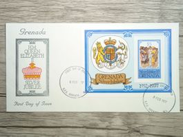 TR87 Enveloppe + Timbre Grenada 1977 Silver Jubilee QE2