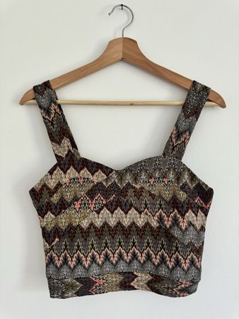 Vero Moda Denim Crop Top gemustert Grösse S 