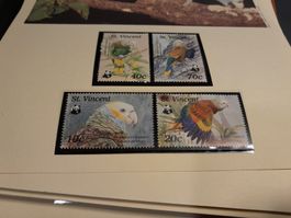 Lot de timbres anciens - Saint Vincent Perroquets rares!