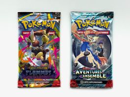 Lot de 2 boosters Pokémon français ouverts - FR