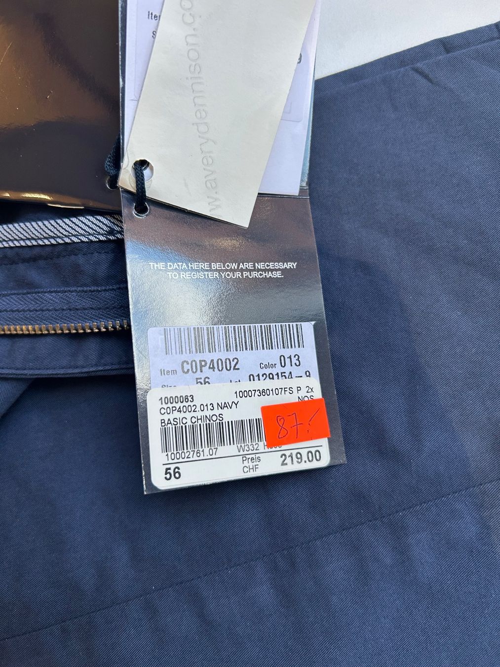 Paul & Shark Hosen: Paul & Shark Hose BW navy Gr. 58, neu – Neu und originalverpackt aus Glattpark(Opfikon) von Cmberger 2