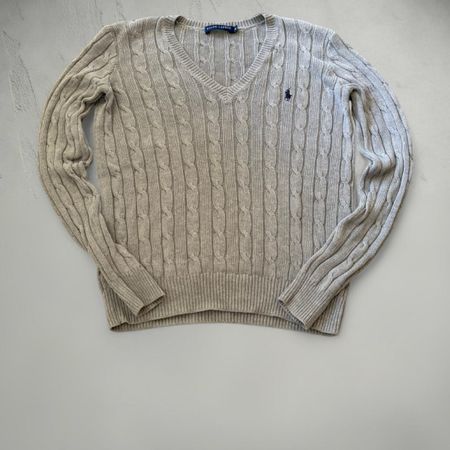 Pullover Polo Ralph Lauren Grau Zopfmuster Grösse M guter Zu
