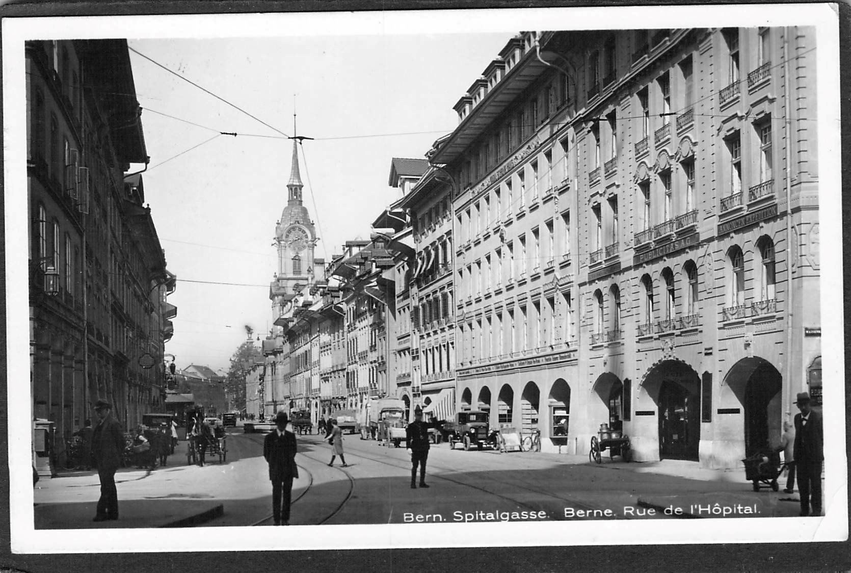 Ansichtskarten: Bern Spitalgasse , belebt ,Oldtimer,1942 – Gebraucht aus Reichenburg von Pipo-67
