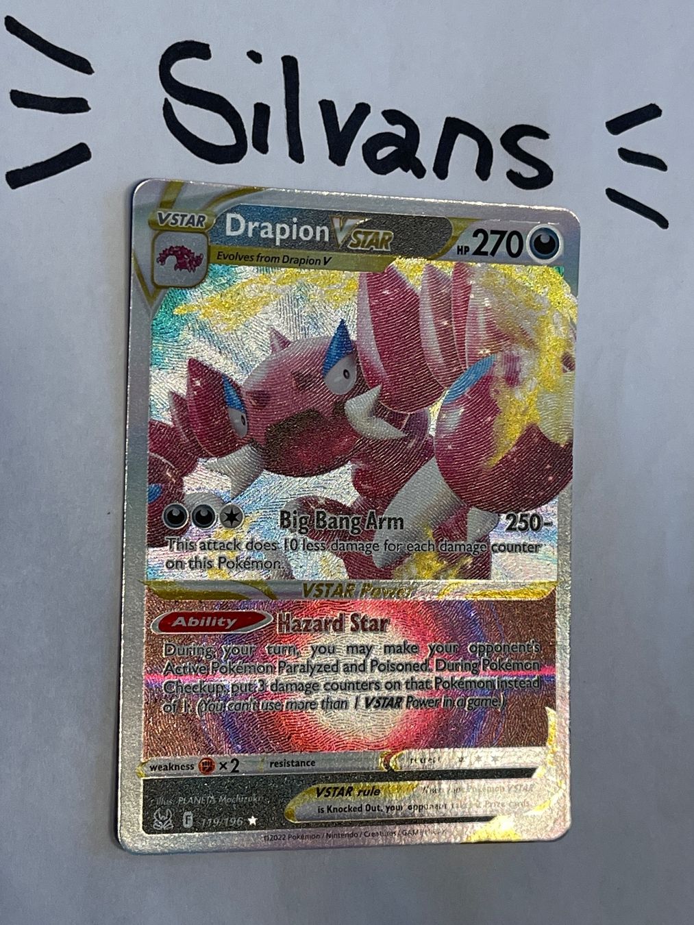 Pokémon Carte collezionabili: Drapion Vstar Full Art Lost Origin Verlorener Ursprung EN – Nuovo (secondo la descrizione) da Wil SG venduto da Silvans 1