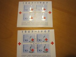 B1 zwei schöne Blöcke verschiedene Stempel 1963 rotes Kreuz