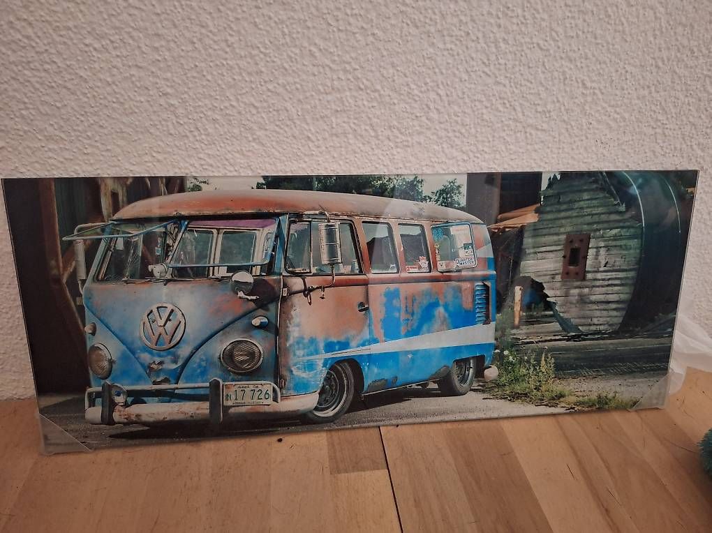 Poster & Bilder: Glas Bild Hippie Bus – Gebraucht aus Steinhuserberg von Claudia0695