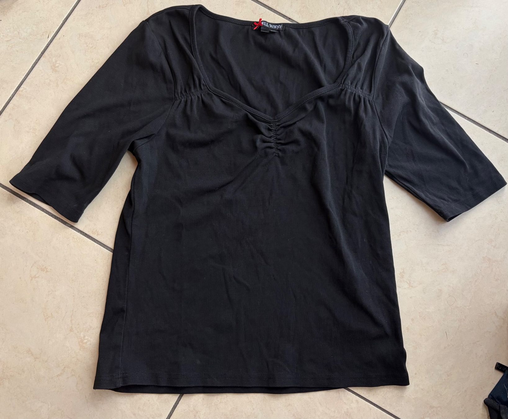 Top: Schwarzes Vintage-Top von Hell Bunny - Gr. XL – Usato da Verscio venduto da PariniIM