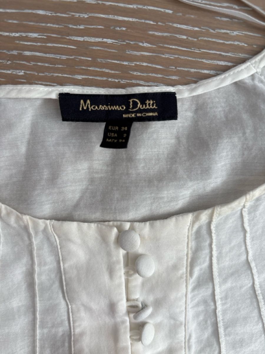 Massimo Dutti Camicette: Massimo Dutti Bluse weiss Baumwolle Seide Grösse 34 – Usato da Zürich venduto da muz_5h6k 1