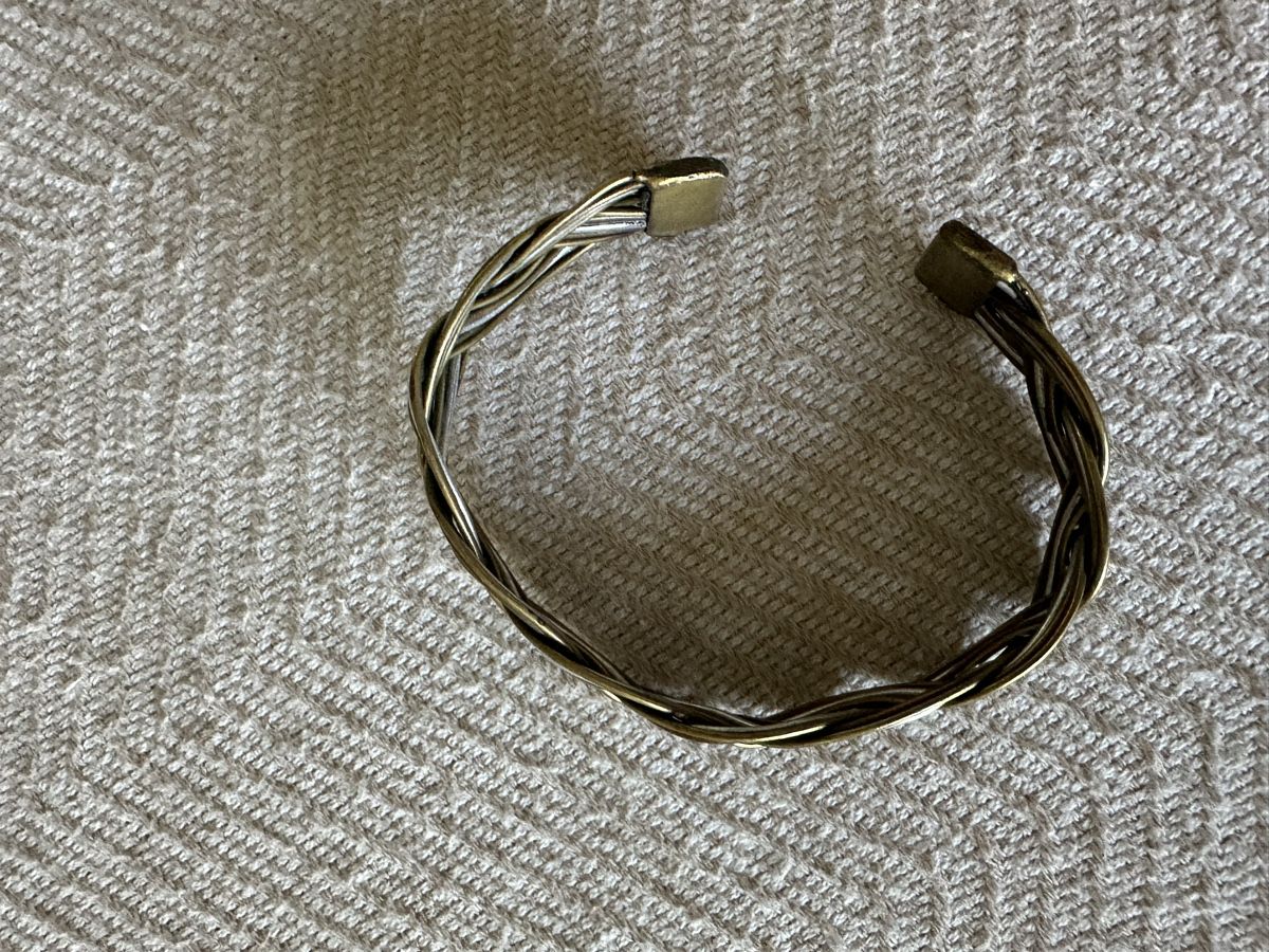 Bracciali & Braccialetti: Silver & Bronze Braided Bracelet - Elegant Spring Style! – Usato da Zürich venduto da car_68nt 1