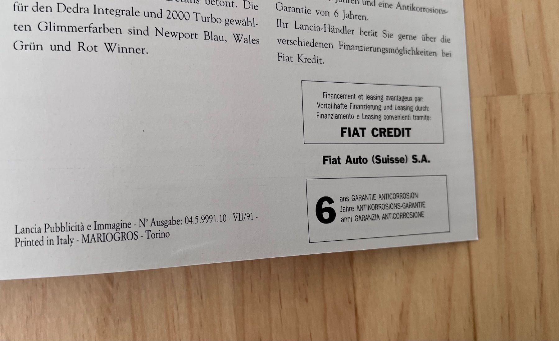 Lancia Documenti: LANCIA DEDRA integrale, 2000 turbo Einzelprospekt Hochglanz – Nuovo (secondo la descrizione) da Münchenbuchsee venduto da Volver64 4