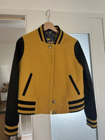 AMASS Collegejacke / Wolljacke Gelb-Schwarz – sehr gepflegt