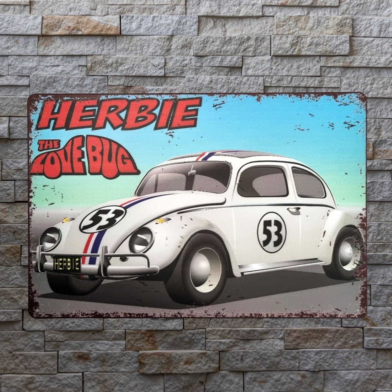 Ecriteaux: Herbie the Love Bug Blechschild, Vintage Look – Neuf avec emballage d'origine à figino par ame_frv2 1