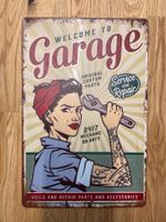 Blechschild Retro rusty Rockabilly Welcome to Garage