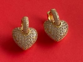 Luxus Elegante Mini Creolen Ohrschmuck Ohrstecker Farbe Gold