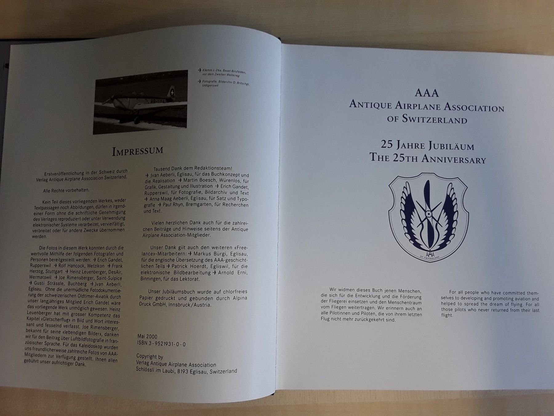 Bücher: Antique Airplane Association of Switzerland _ 25 Jahre Jubi – Gebraucht aus Uerikon von Airport68 1