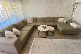 Gemütliches Ecksofa in Braun-Grau von Delta Möbel!