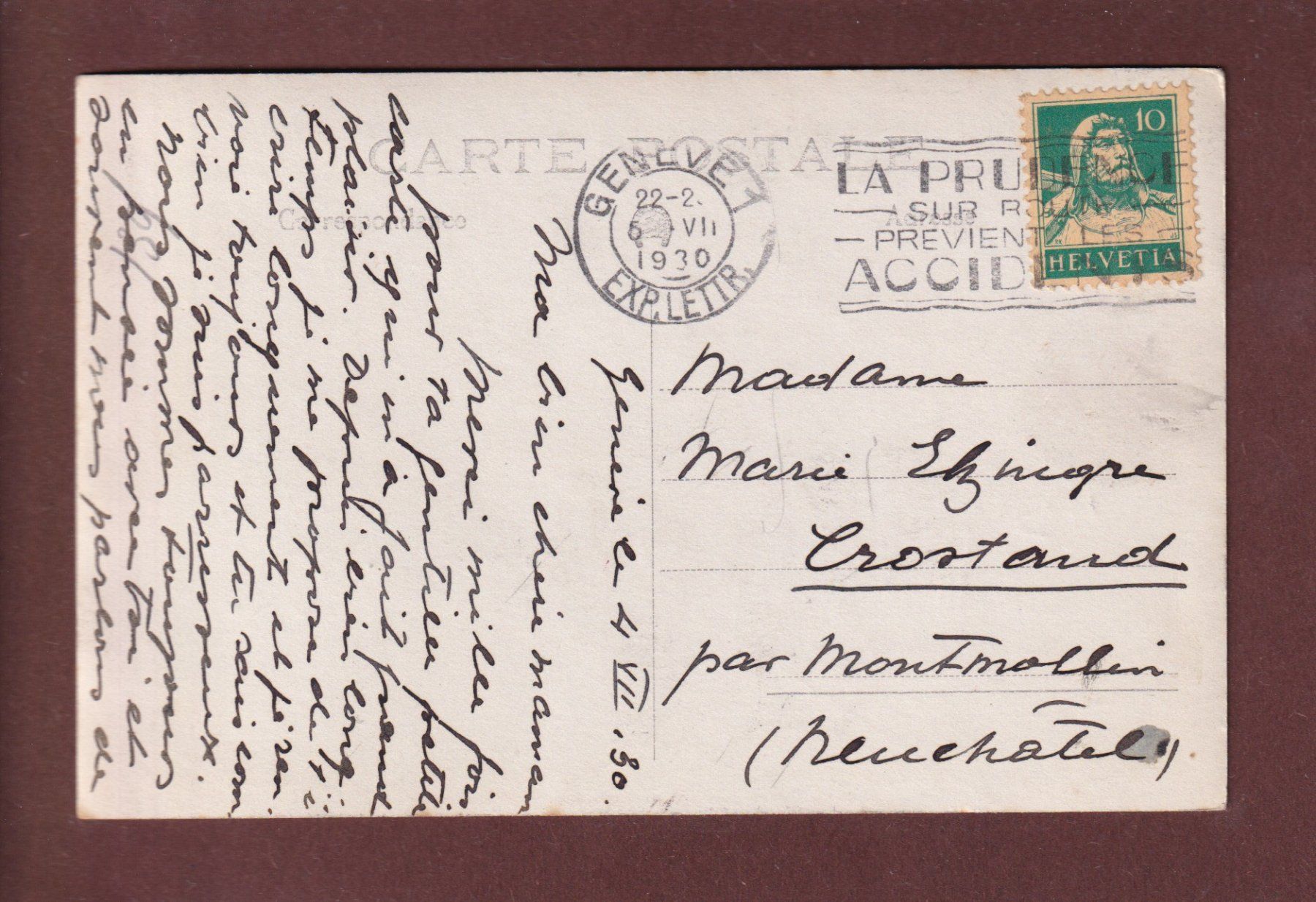Cartoline postali: PHOTO - 1930 – Usato da Pully venduto da nicecards 1